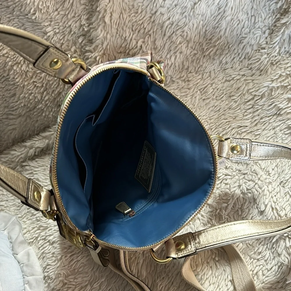 NWT  vintage Coach Daisy Madras Foldover Crossbody Bag F23541